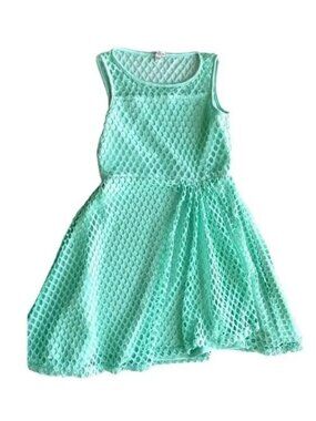 Franki & Jack Mint Mesh Dress Girls Large 10-12 Sleeveless Textured NWOT